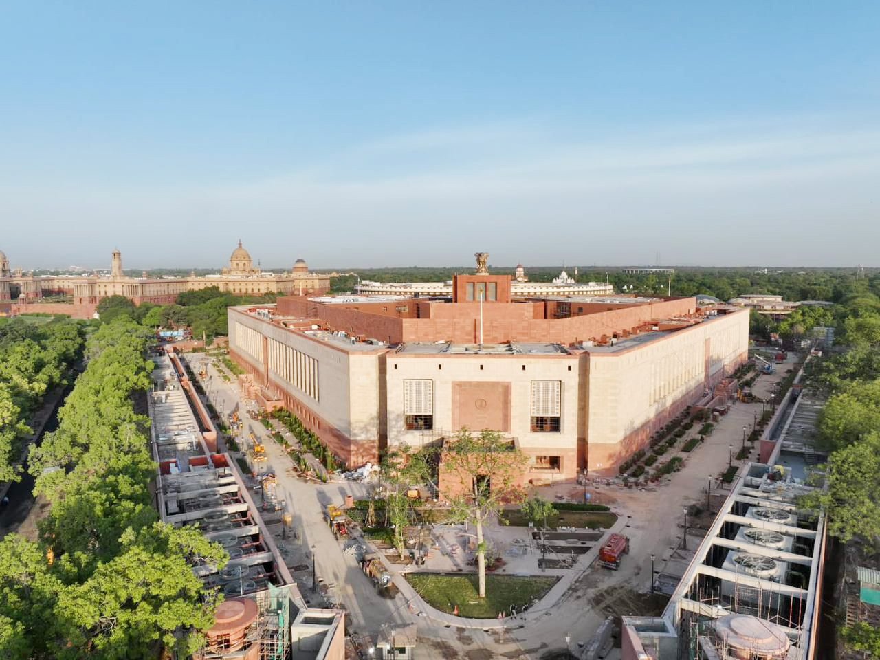 India's new Parliament building in New Delhi, seen from above